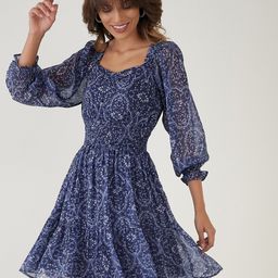 JEFF COOPER Floral Printed Puff Sleeve Fit & Flare Dress-image-42