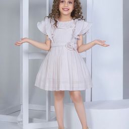 Peppermint Girls Flutter Sleeve Knee Length  Fit & Flare Dress-picture-37