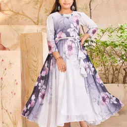 BAESD Floral Print Georgette Fit & Flare Dress-picture-16