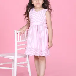 Hola Bonita Girls Striped Fit & Flare Dress-image-79