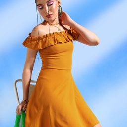 Veni Vidi Vici Off-Shoulder Fit & Flare Dress-image-19