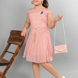 BAESD Polka Dot Print Cold-Shoulder Fit & Flare Dress-image-18