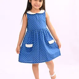 Beebay Girls Lace Trim Peter Pan Collar Polka Dot Pocket Dress-image-17