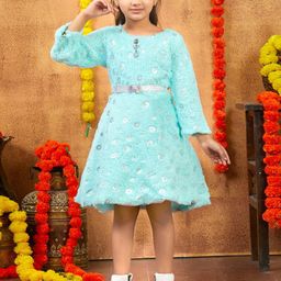 BAESD Floral Print Woollen Fit & Flare Dress-19