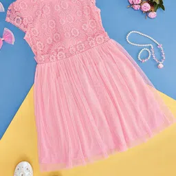 Pantaloons Junior Girls Self Design Round Neck Fit & Flare Dress-picture-8