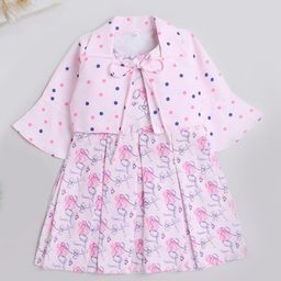 The Magic Wand Girls Typography Printed Crepe Casual Fit & Flare Dress With Jacket-picture-28