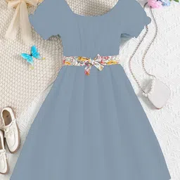 BAESD Colourblocked Crepe Fit & Flare Dress-image-59