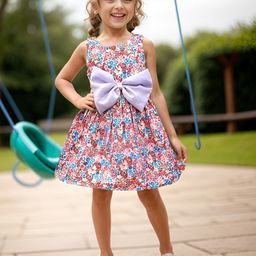 A.T.U.N. Girls Floral Printed Sleeveless Fit & Flare Dress-image-65