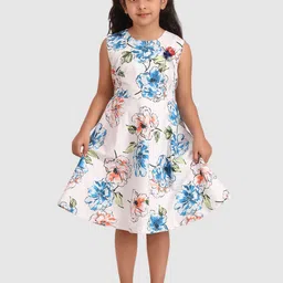 BAESD Girls Floral Printed Fit & Flare Cotton Dress-image-20