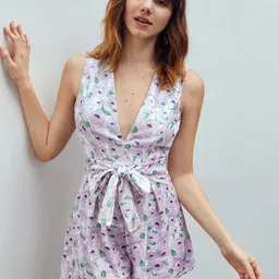 BAESD Floral Printed Sleeveless Fit & Flare Dress-image-21