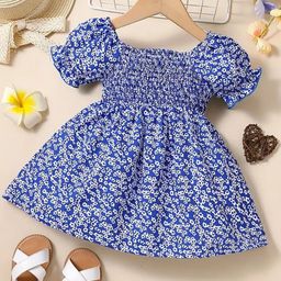 BAESD Floral Print Puff Sleeves Fit & Flare Dress-image-88