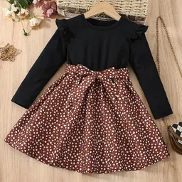 BAESD Floral Printed Ruffled Fit & Flare Dress With Belted Detail-image-23