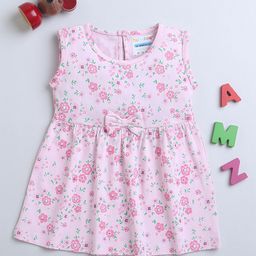 BUMZEE Girls Floral Printed Fit & Flare Cotton Dress-image-51