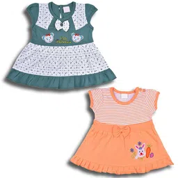Wish Karo Girls Pack Of 2 Geometric Printed Cotton Fit & Flare Dress-37