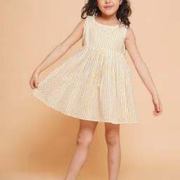 Little Bansi Girls Printed Fit & Flare Dress-19