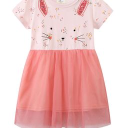LULU & SKY Girls Round Neck A-line Printed Dress-image-22