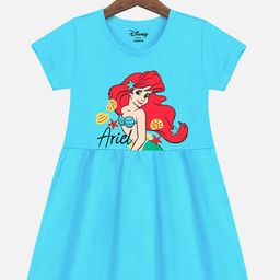 YK Disney Girls Disney Princess Printed Cotton Fit & Flare Dress-image-43