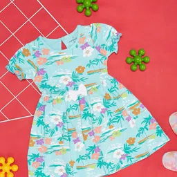 Pantaloons Baby Infant Girls Floral Print Cotton Fit & Flare Dress-picture-43