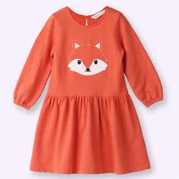 Beebay Girls Embroidered Puff Sleeves Pleated Cotton Fit & Flare Dress-image-53