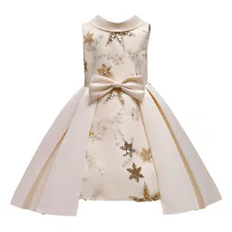 StyleCast Champagne & lotus Embellished Embroidered Midi Dress-image-84