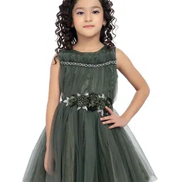BETTY Girls Embellished Net Fit & Flare Dress-image-41
