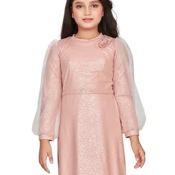 Peppermint Girls Self Design Fit & Flare Dress-image-69
