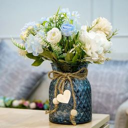 Ekhasa Blue Textured GlassVases-26