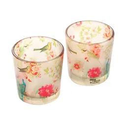 India Circus by Krsnaa Mehta Pink & Green 2Pieces Printed Candle Holders-image-96