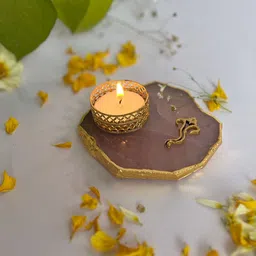 HOMEARTE Pink and GoldToned Tea Light Candle Holder-22