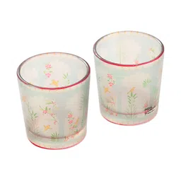 India Circus by Krsnaa Mehta White & Pink 2 Pieces Printed Candle Holders-image-97