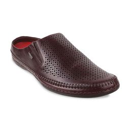 Metro Men Brown Leather Shoe-Style Sandals-image-71