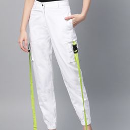 STREET 9 Women White Regular Fit Solid Cargos-image-33