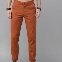 Roadster Men Brown Regular Fit Solid Chinos-picture-11
