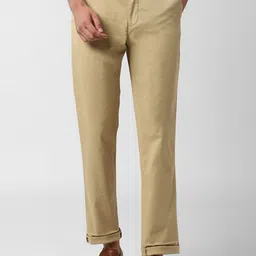 Peter England Men Khaki Slim Fit Solid Chinos-image-96