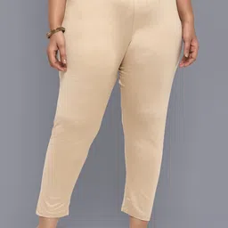 AURELIA Women Cream-Coloured Ankle Length Leggings-image-95