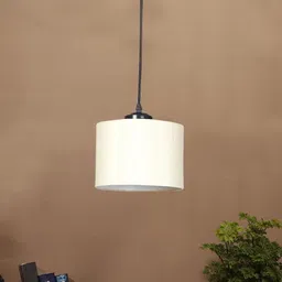 Devansh Off White Textured Ceiling Lamp-19
