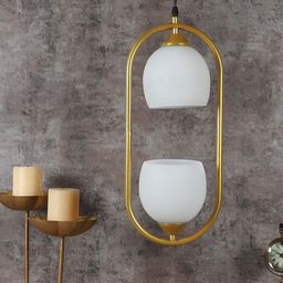 MFD HOME FURNISHING Gold-Toned Printed Capsule Cutdoom Ceiling Lamp-50