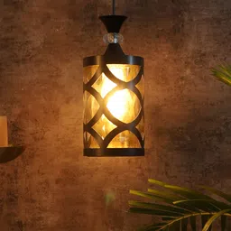 MFD HOME FURNISHING Black Cylindrical Contemporary Hanging Ceiling Lamp-picture-56