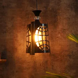 MFD HOME FURNISHING Black Textured Hanging Pendant Lamp-picture-30