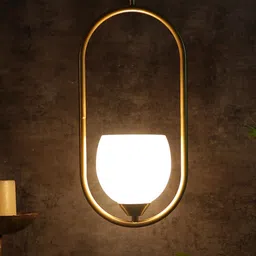 MFD HOME FURNISHING Gold-Toned Cutdoom Capsule Ceiling Lamp-image-35