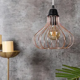 MFD HOME FURNISHING Copper-Toned Hanging Pendant Lamp-picture-20