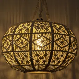 Decazone Beige Textured Metal Ceiling Lamps-31
