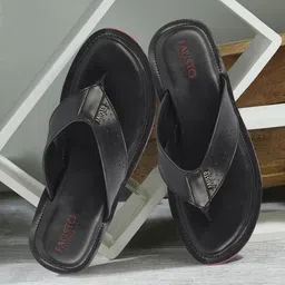 FAUSTO Men Perforated Thong Flip-Flops-picture-30