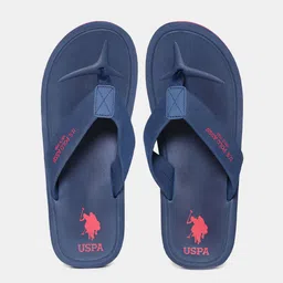 U S Polo Assn Men Navy Blue & Red Printed Thong Flip-Flops-picture-9