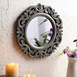 VAS collection home Grey Textured Wooden Wall Mirrors-picture-44