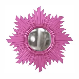 VAS collection home Pink Textured  Wooden Wall Mirrors-46