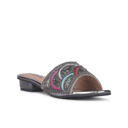Bata Embellished Open Toe Leather Block Heels-22