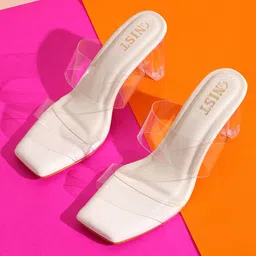 GNIST Two Strap Comfortable Block Heels-2