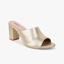 Glitzy Galz Gold-Toned Block Sandals-22