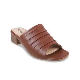 Metro Textured Open Toe Block Heels image 1